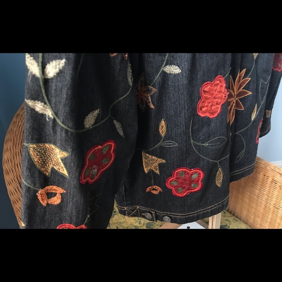 Chico’s Embroidered/Beaded Denim Jacket - Picture 6 of 8